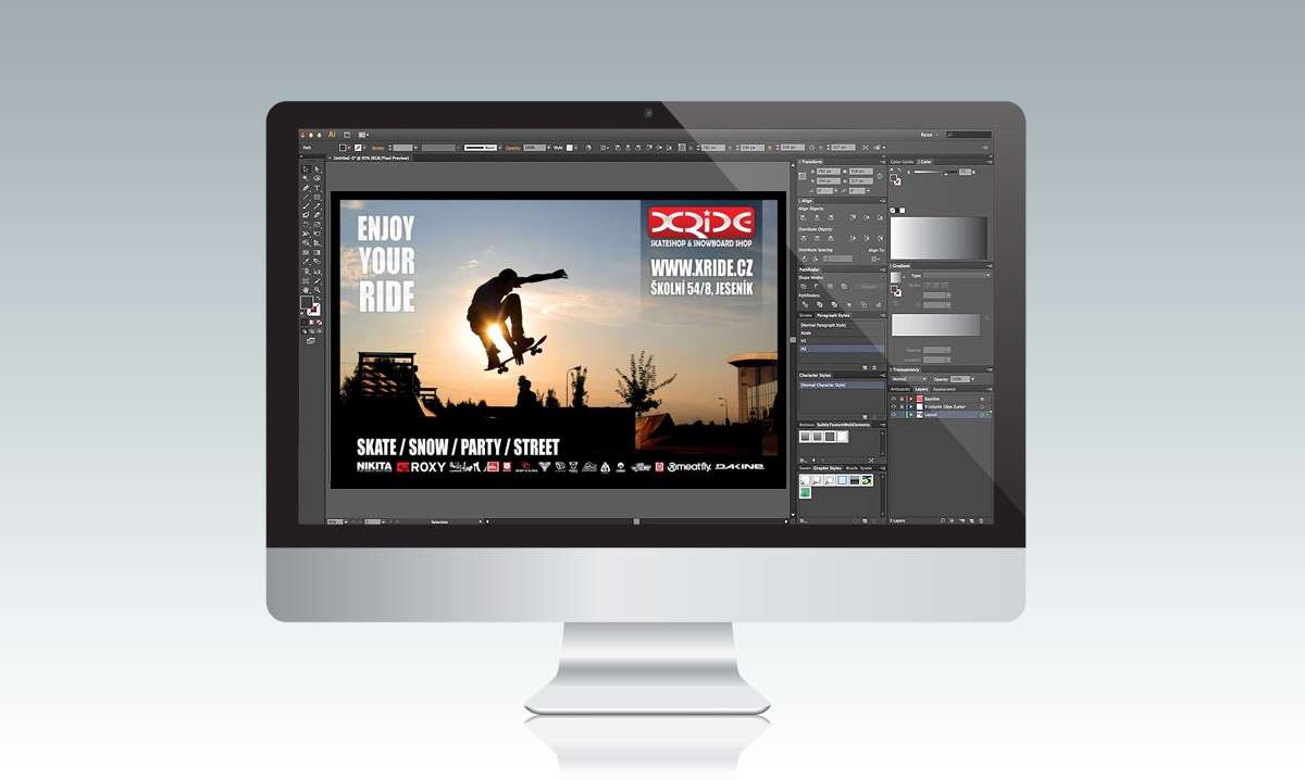 Reklamní plachta XRIDE.CZ